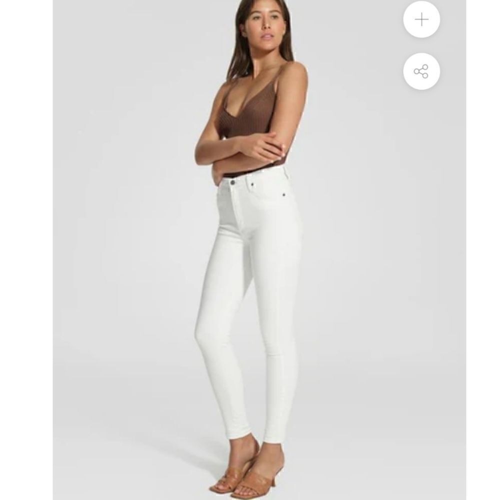 Nobody Denim Siren Skinny Ankle Comfort Super High Rise Pristine White Jeans 26